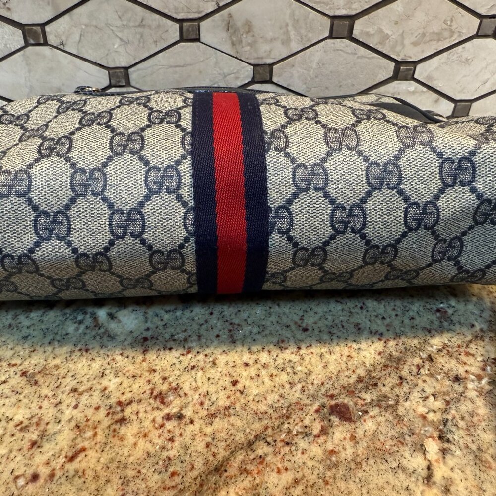 VINTAGE - GUCCI/Blue Web GG Crossbody Bag w Dust Bag (Accessory Collection) - Picture 6 of 10